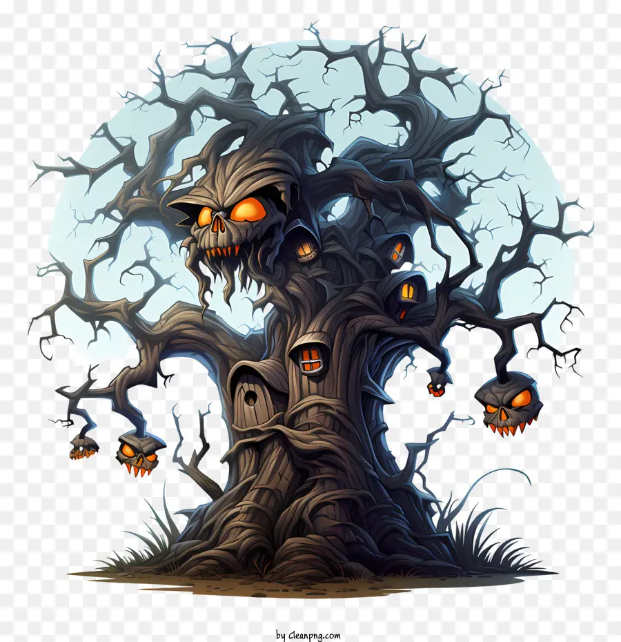 Halloween Arbre，Jack Olanterns PNG