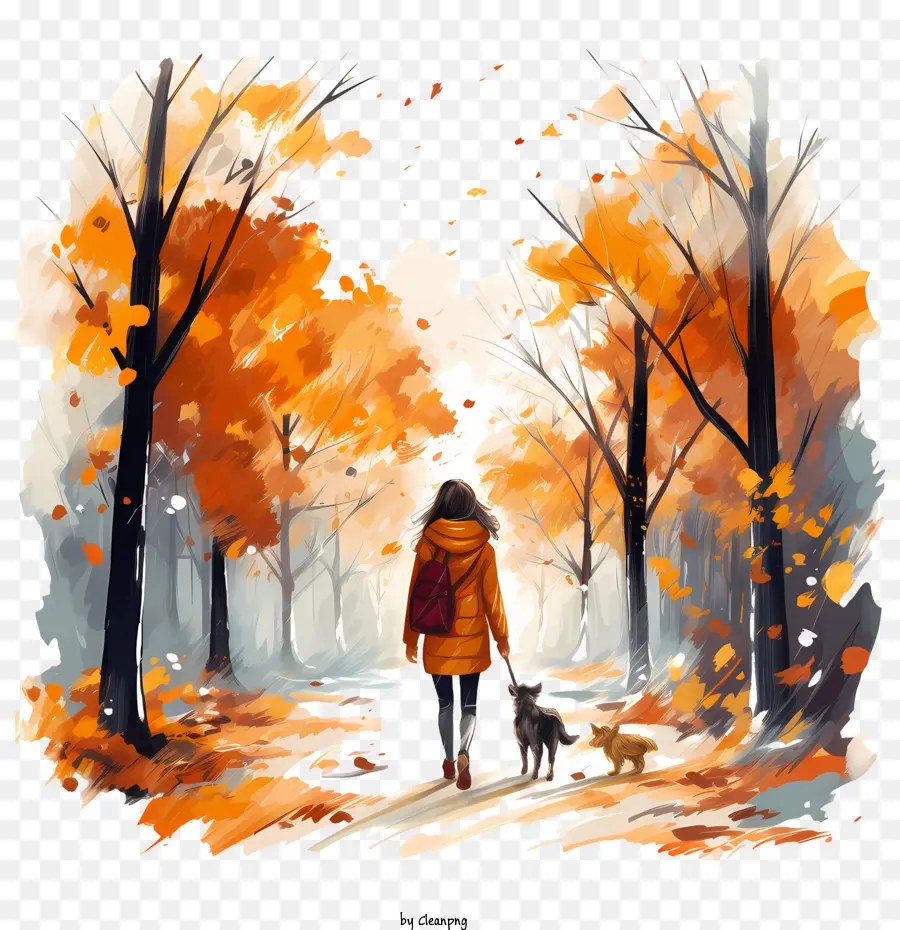 Marche D'automne，Chien PNG