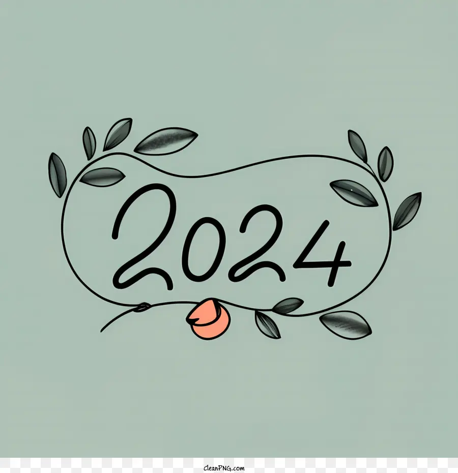 2024 Bonne Année，Branche D'arbre PNG