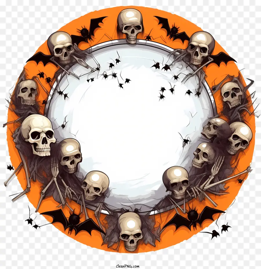 Halloween Cadre，Crânes PNG