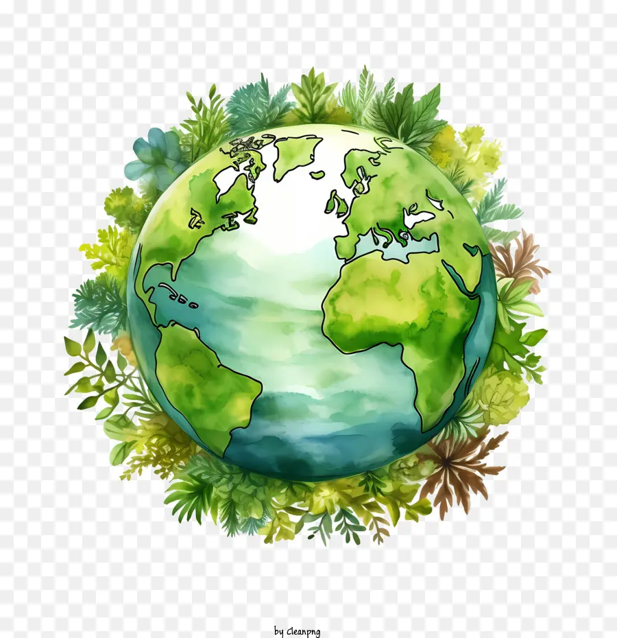 Planète Verte，Aquarelle PNG