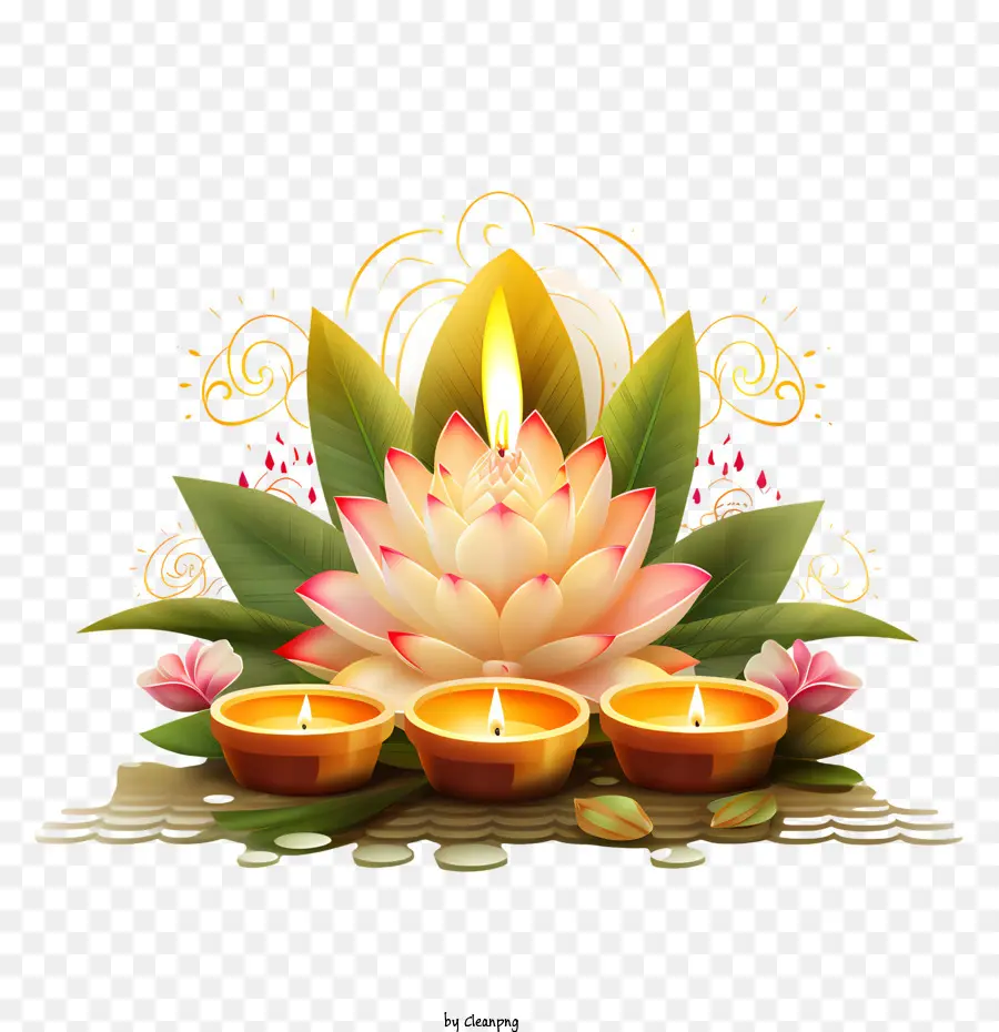 Loy Krathong，Bougie Lotus PNG