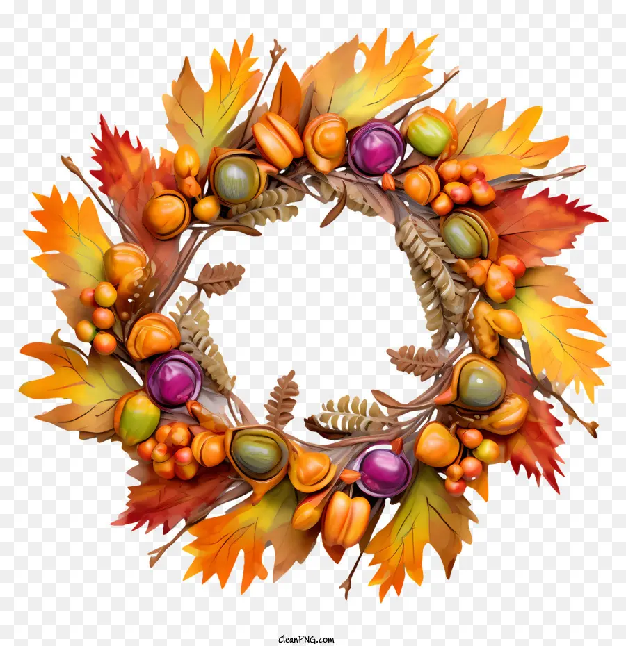 Couronne De Thanksgiving，Couronne D'automne PNG