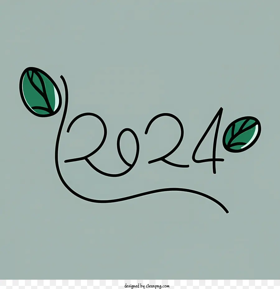 2024 Bonne Année，Vert PNG