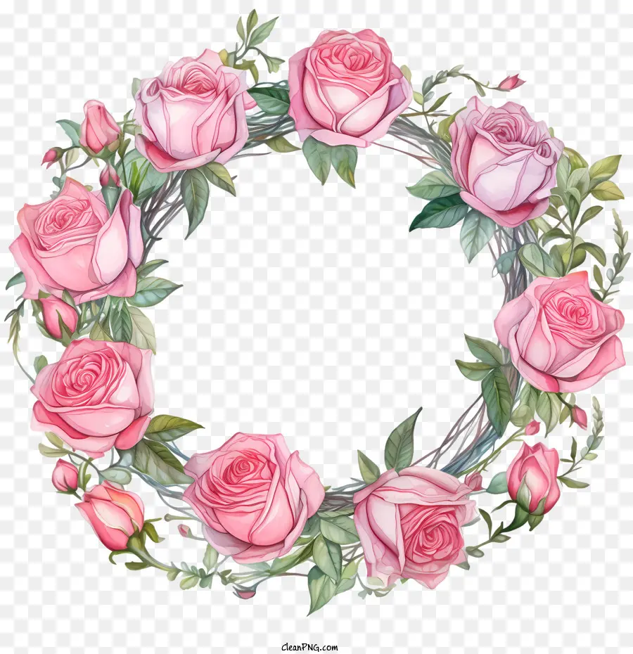 Couronne De Roses，Roses Colorées PNG