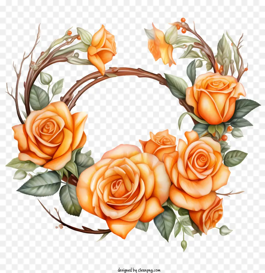 Couronne De Roses，Couronne Florale PNG