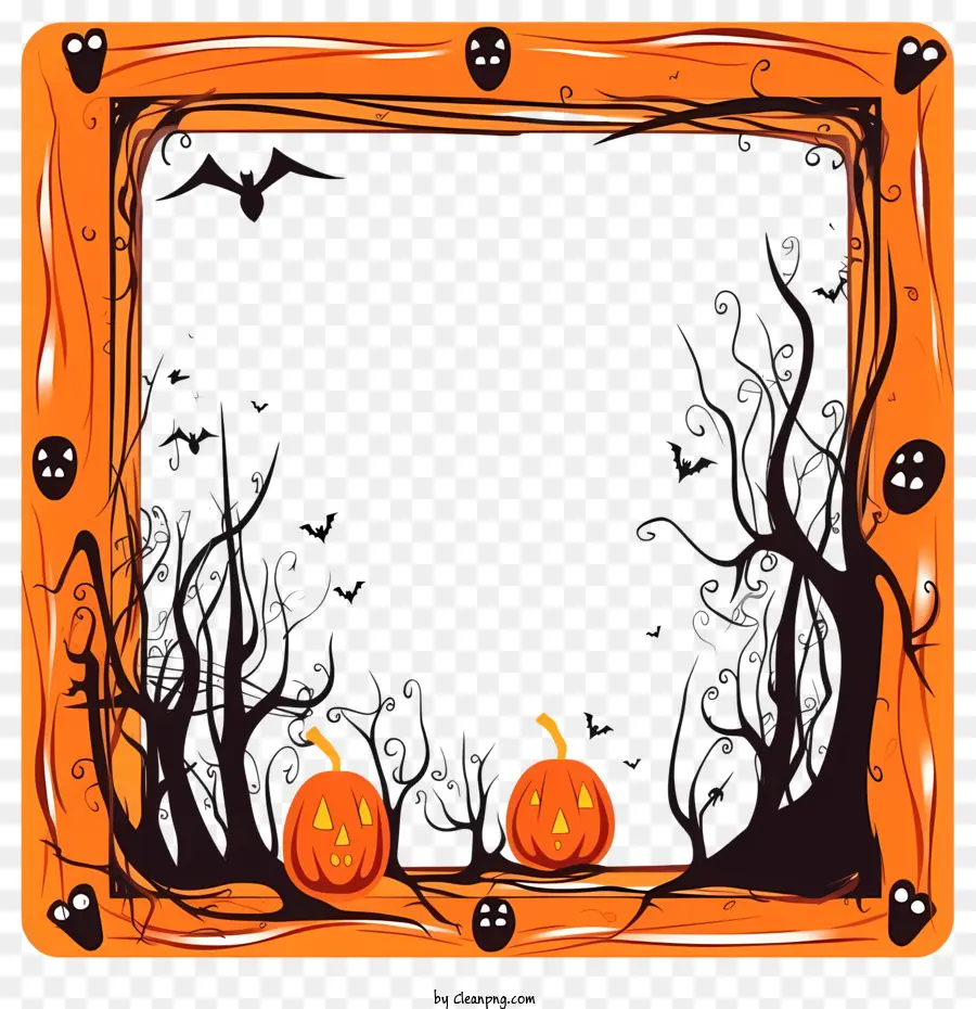 Cadre D'halloween，Citrouilles PNG