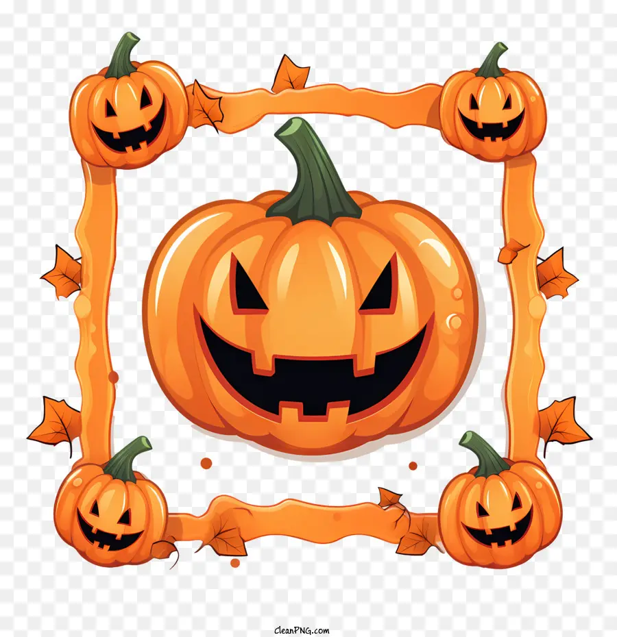 Cadre D'halloween，Citrouille PNG