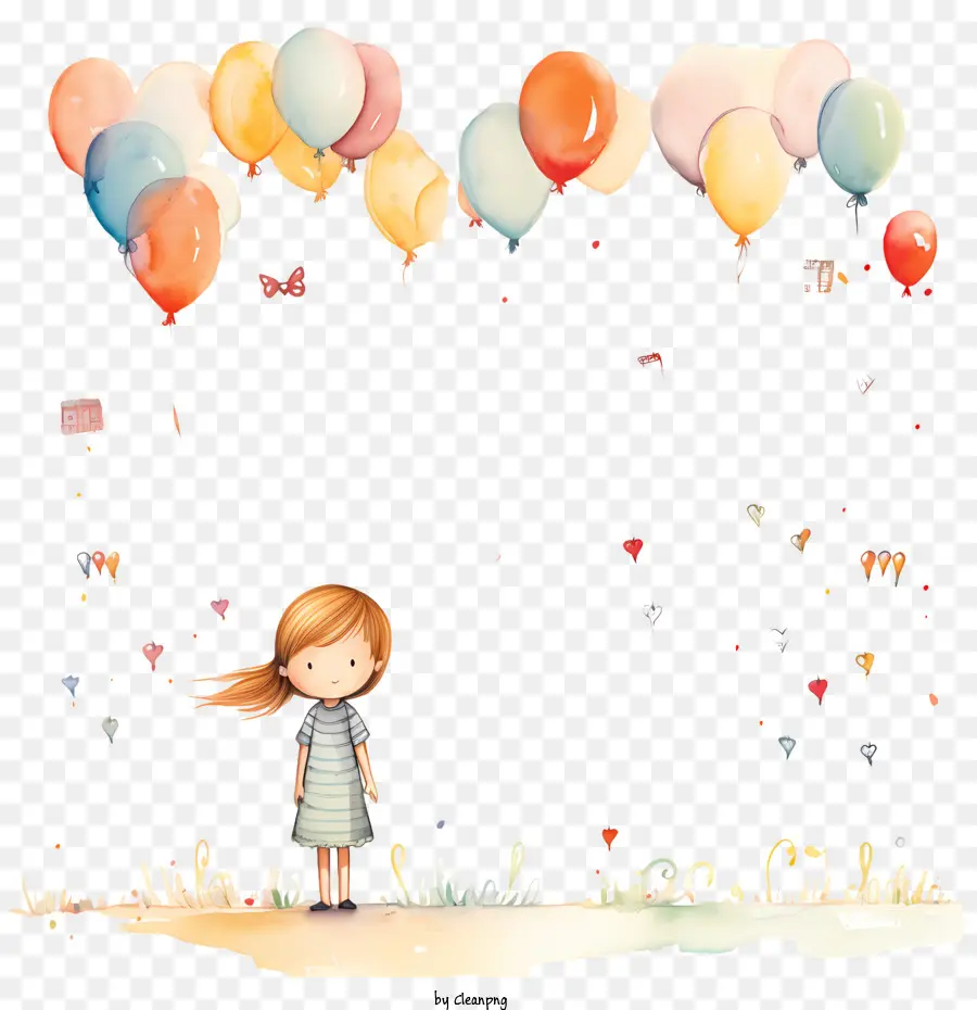 Journée Nationale De L'auteur，Fille Avec Des Ballons PNG