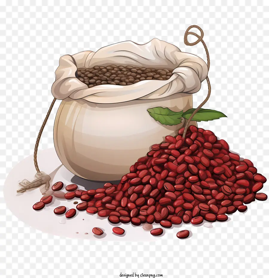 Sac De Grains De Café，Haricots Rouges PNG