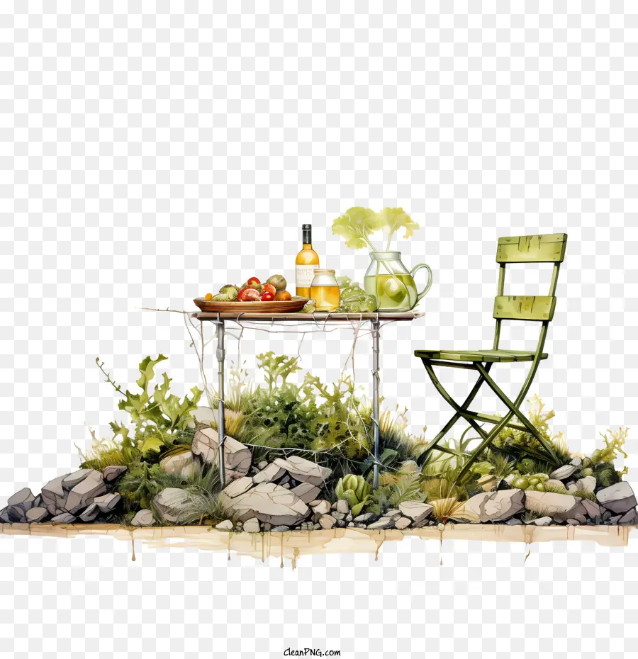 Manger à L'extérieur En Journée，Table PNG