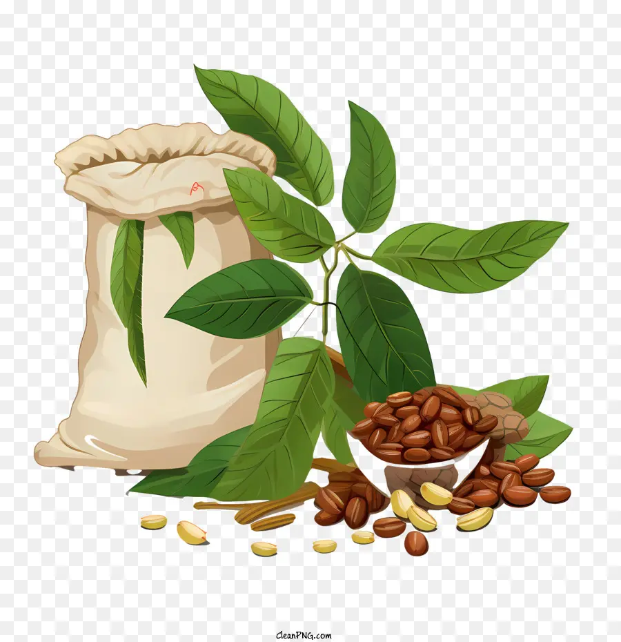 Sac De Grains De Café，Café En Grains PNG