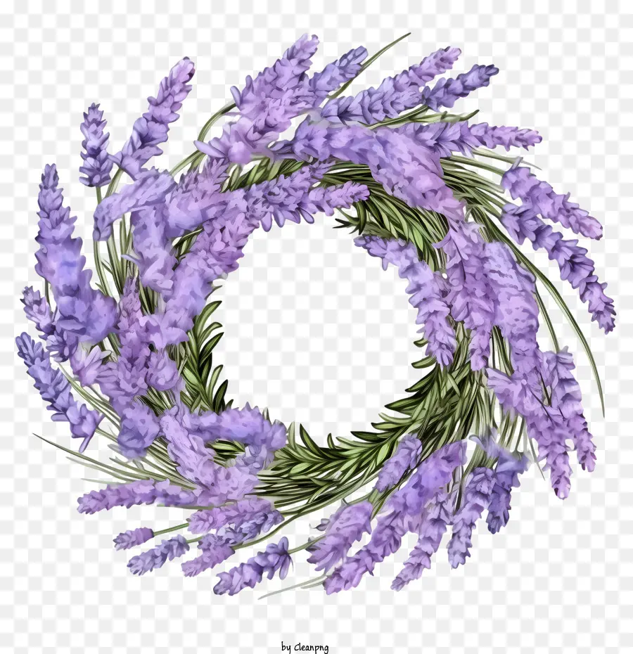 Couronne De Lavande，Couronne Florale PNG