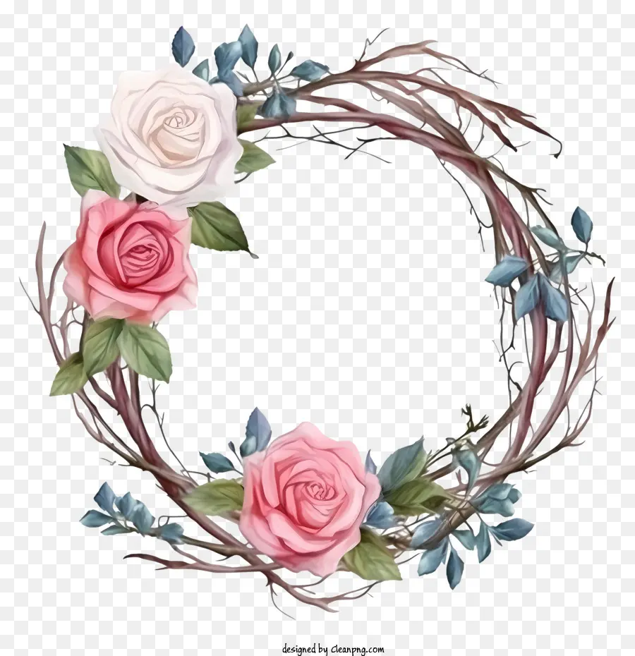 Couronne De Roses，Couronne Florale PNG