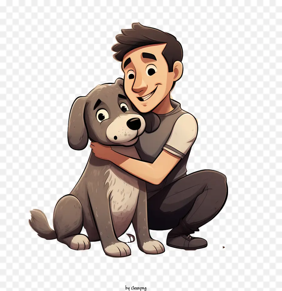 Journée Des Câlins à Votre Chien，Homme Avec Chien PNG