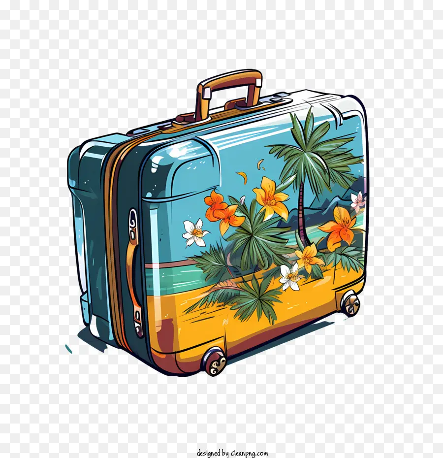 Valise，Valise Fleurie PNG