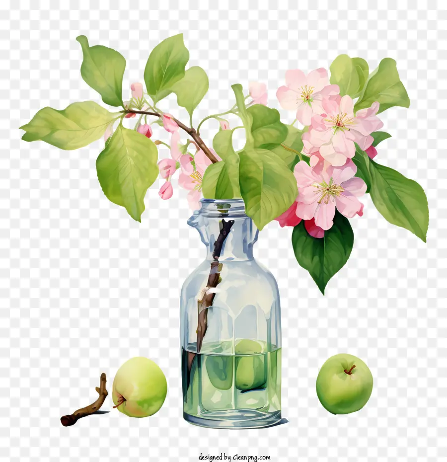 Fleur De Pommier，Vase à Fleurs PNG