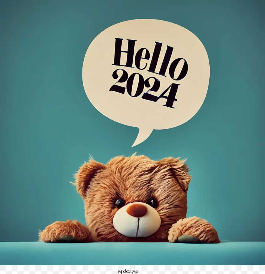 Bonne Année 2024，Ours En Peluche PNG