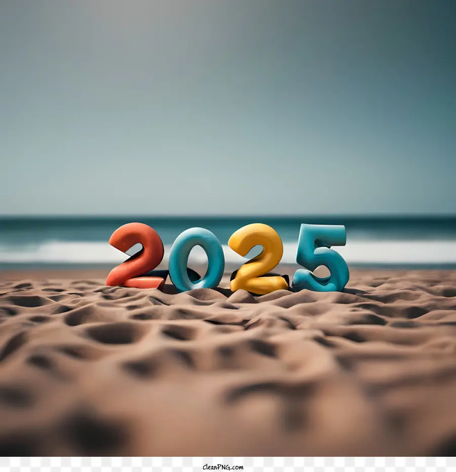 Bonne Année 2025，2025 Plage PNG