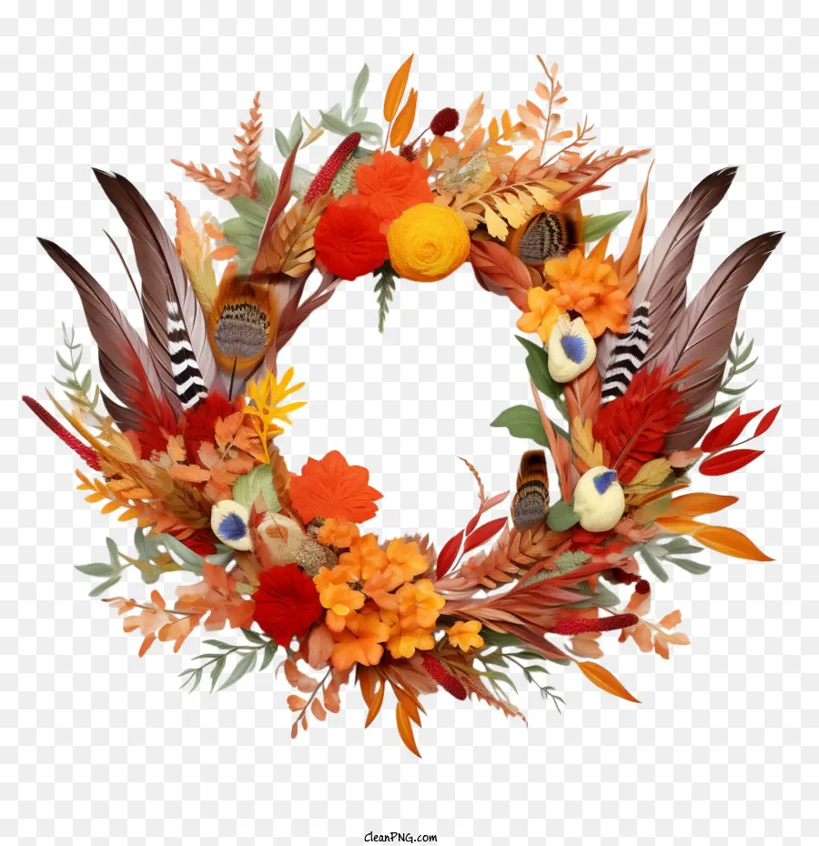 Couronne De Thanksgiving，Couronne Florale PNG