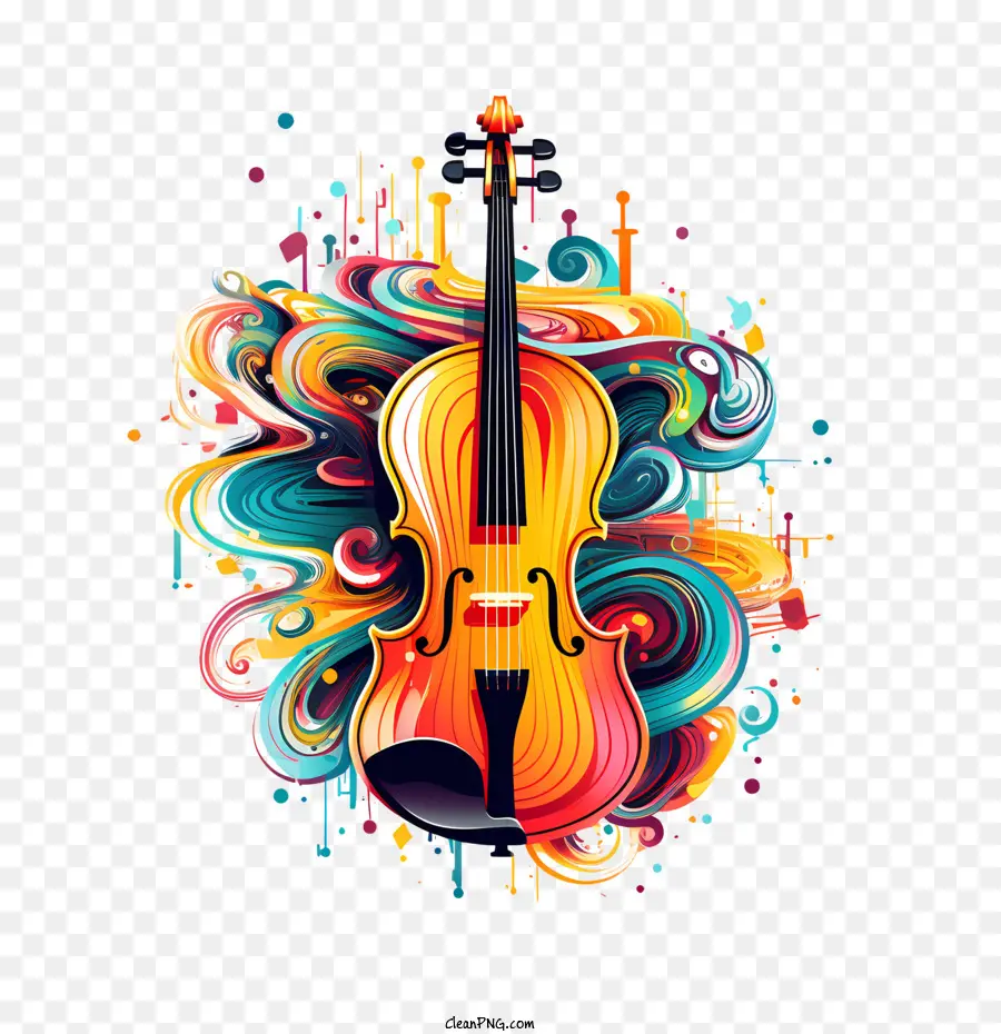 Journée Du Violon，Violon Coloré PNG