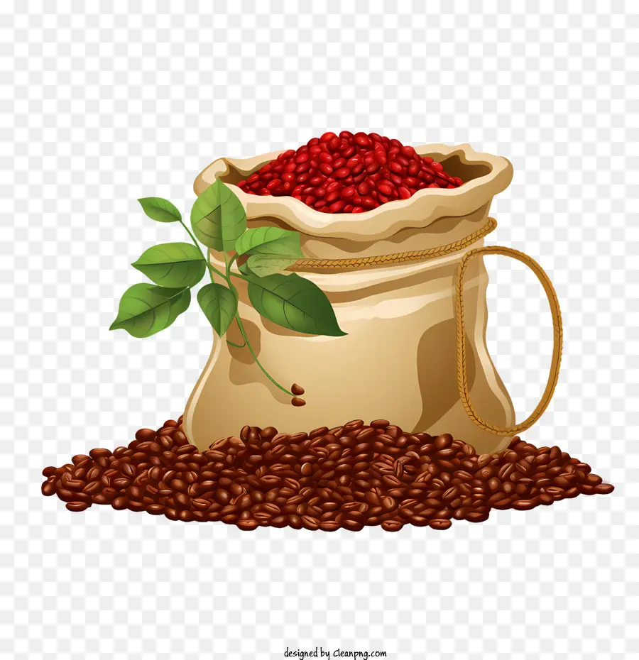 Café En Grains，Sac PNG