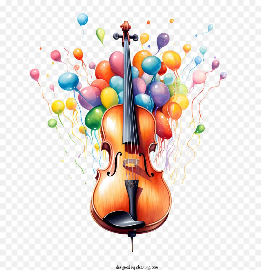 Journée Du Violon，Violon Avec Des Ballons PNG