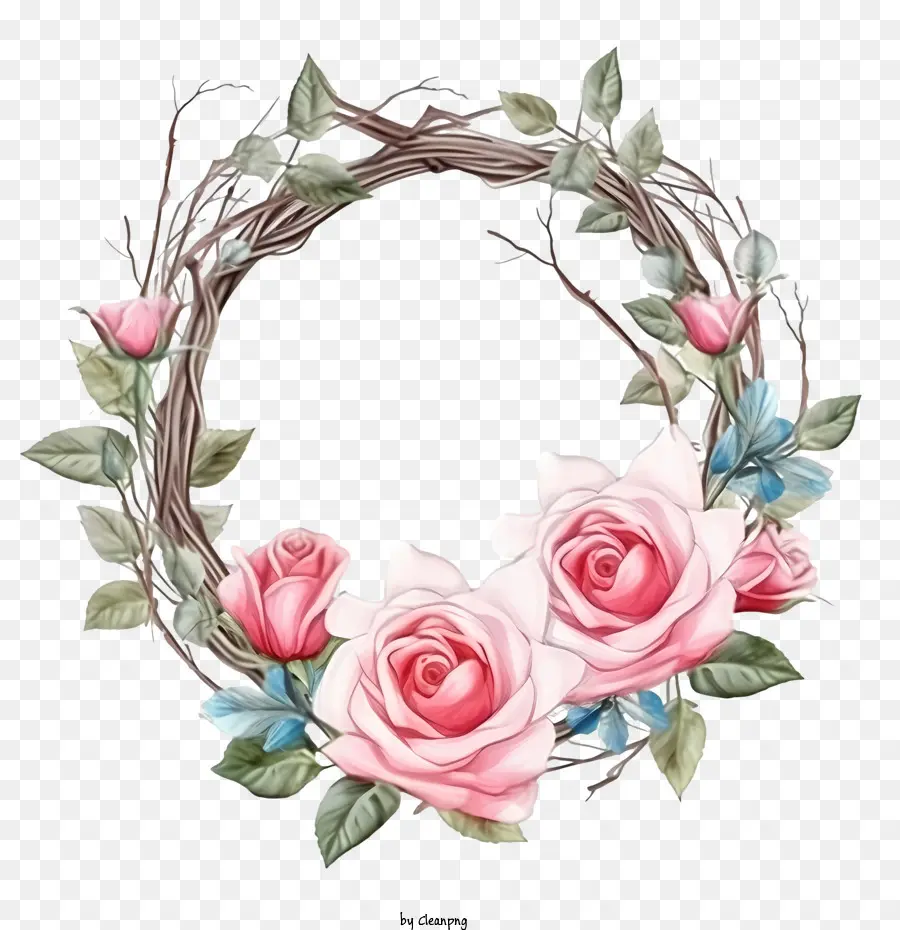 Couronne De Roses，Couronne Florale PNG