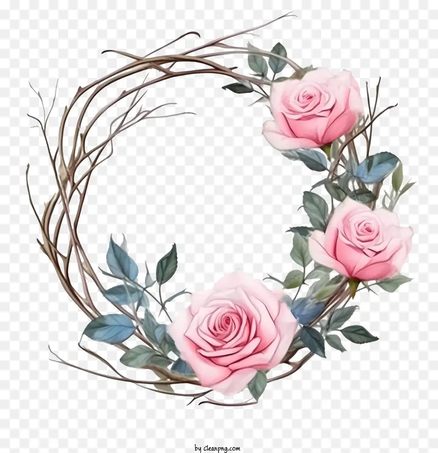 Couronne De Roses，Roses Bleues PNG