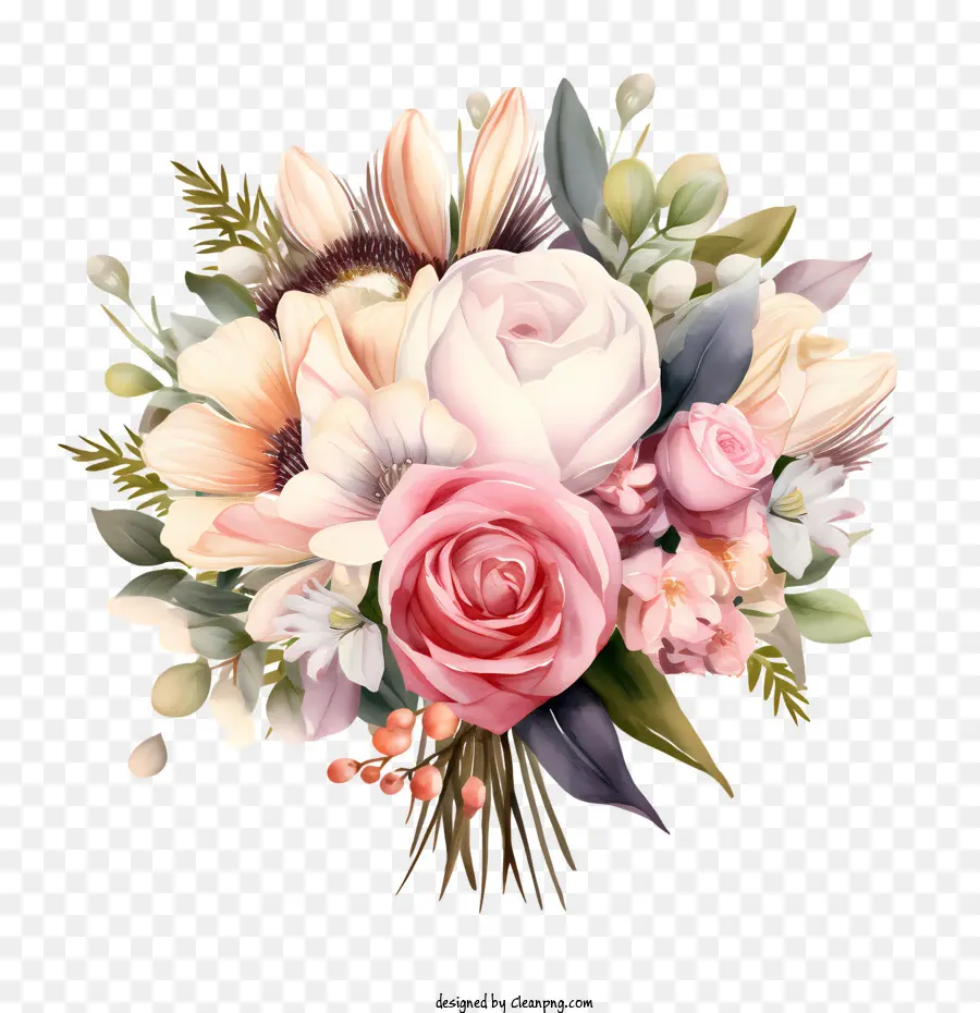 Bouquet De Mariage，Bouquet Floral PNG