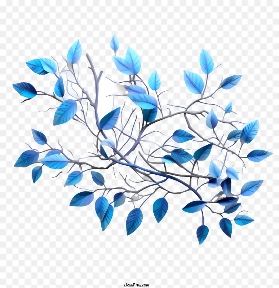 Feuilles Bleues，Bifurquer PNG