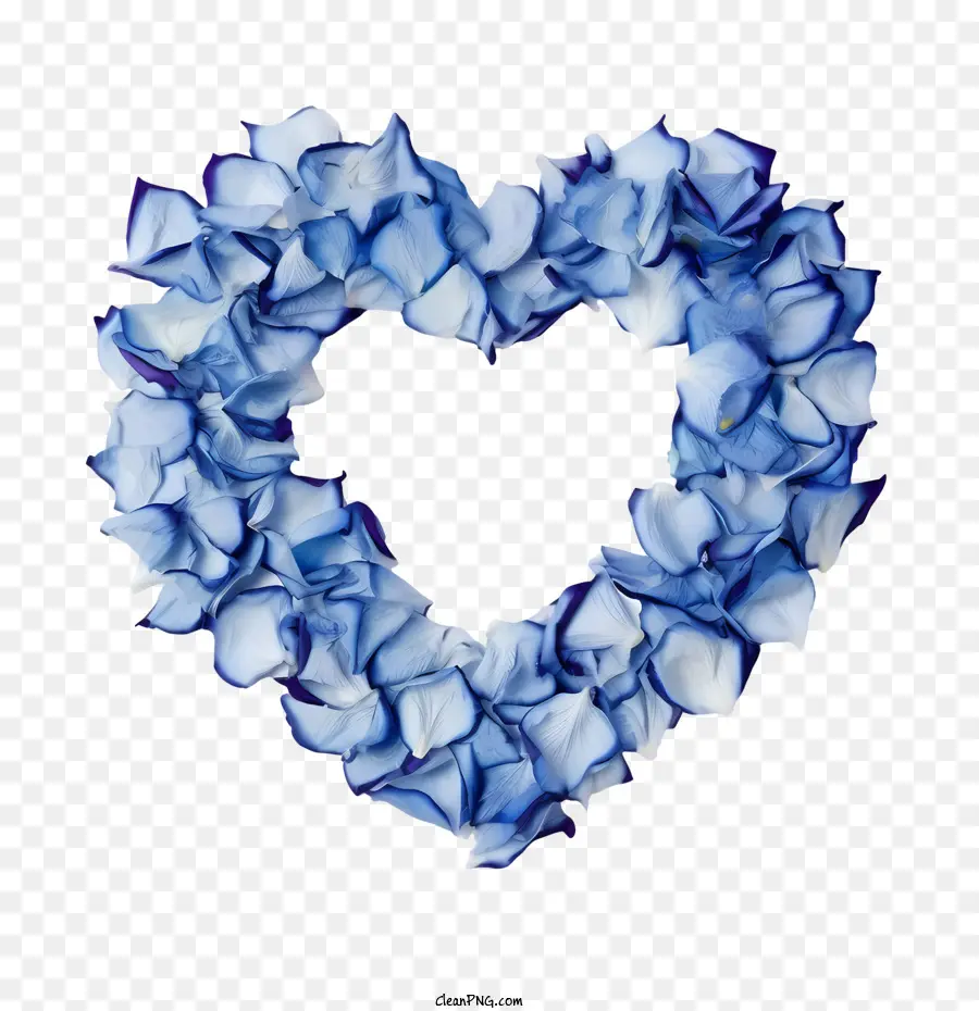 Pétales De Rose Bleue，Coeur PNG