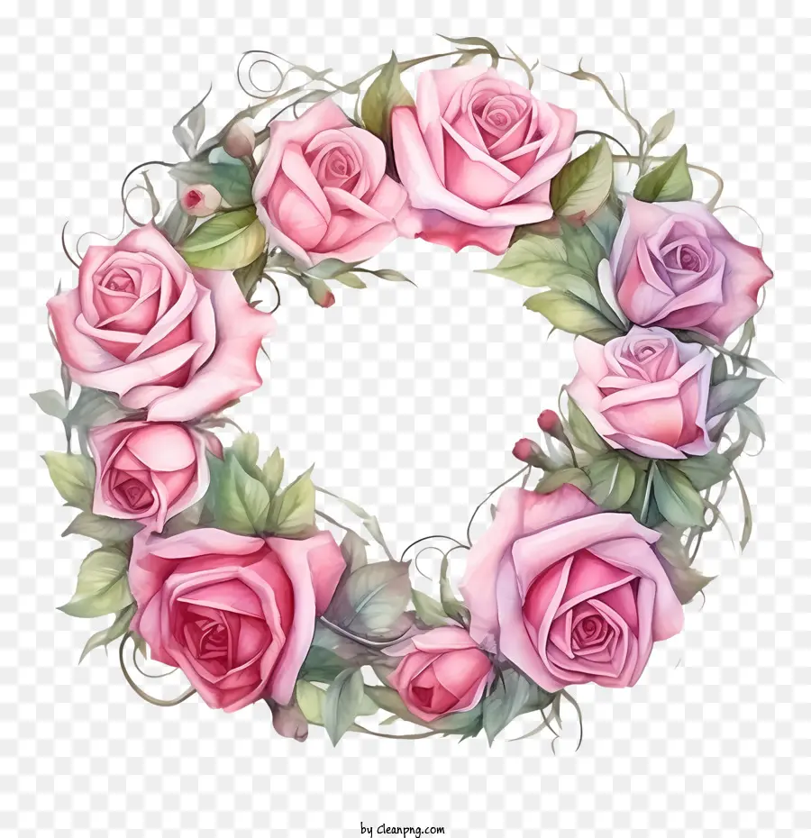 Couronne De Roses，Roses Colorées PNG