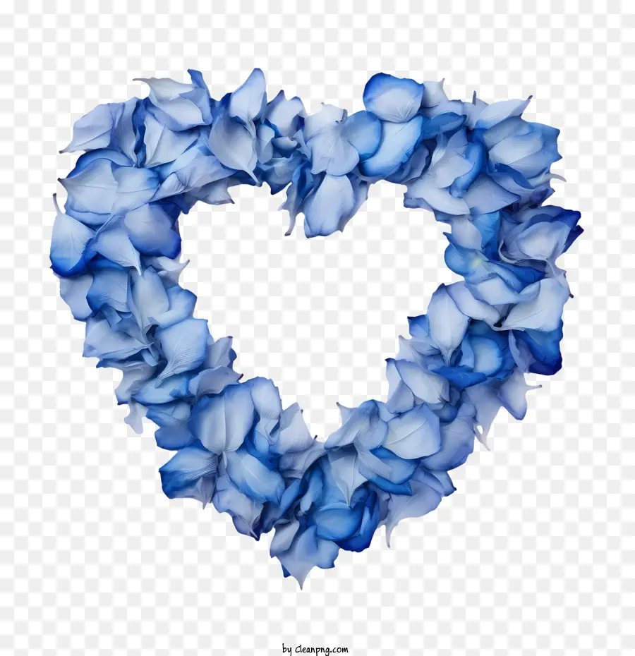 Pétales De Rose Bleue，Coeur PNG