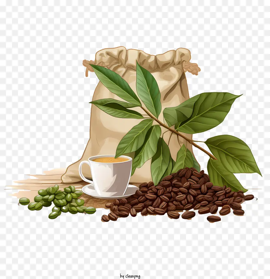 Les Grains De Café，Haricots Java PNG