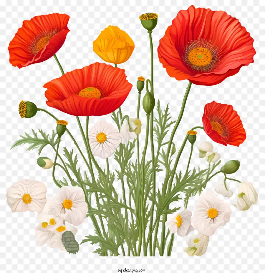 Fleur De Pavot，Coquelicots Rouges PNG