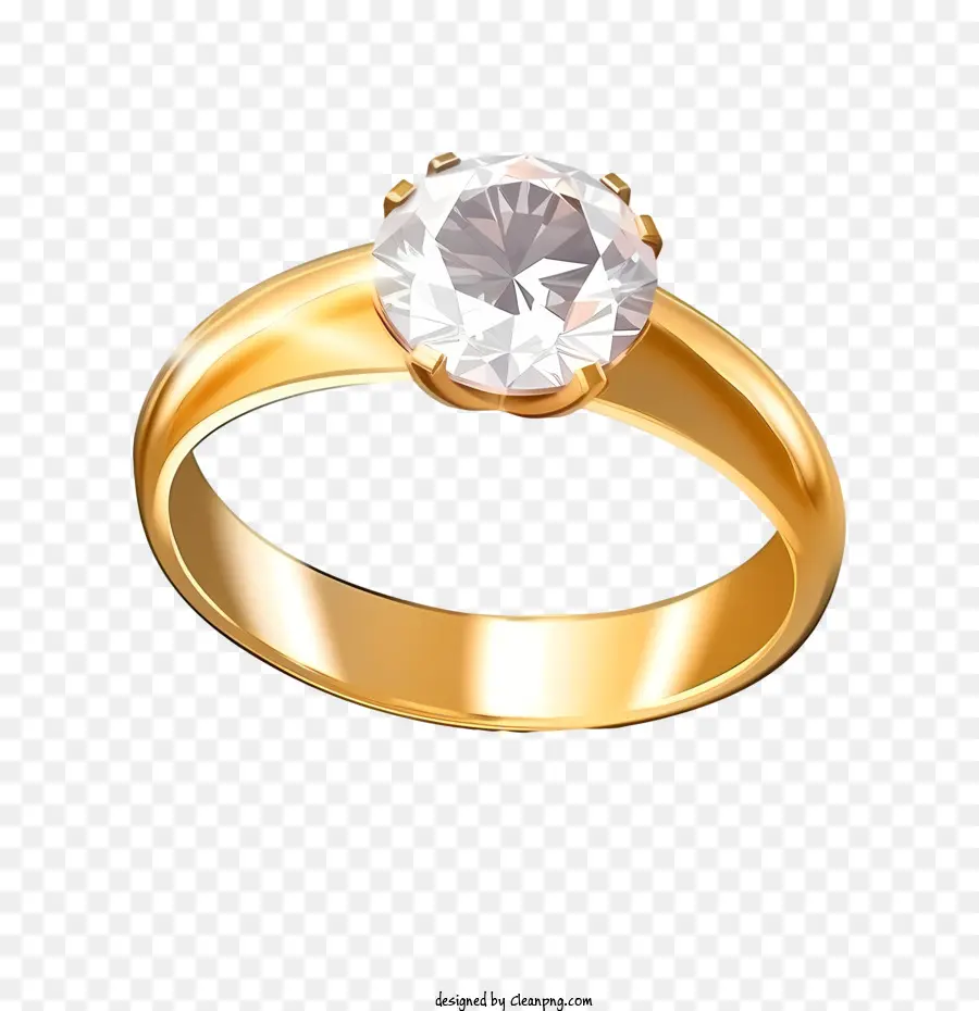 Bague En Diamant，Bague En Or PNG