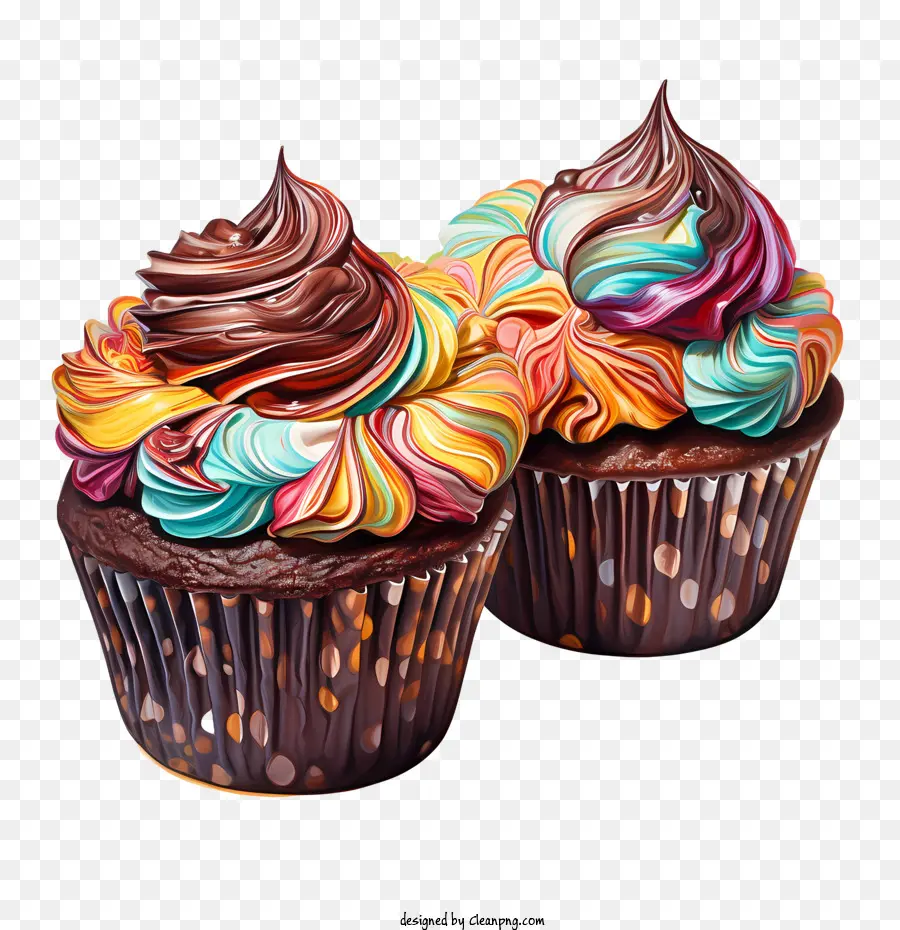 Journée Des Cupcakes Au Chocolat，Petit Gâteau Coloré PNG