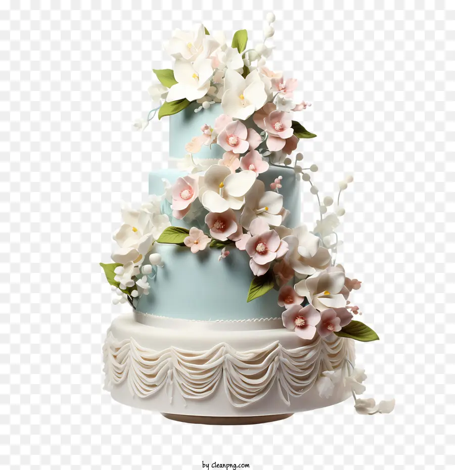 Gâteau De Mariage，Arrangement Floral PNG