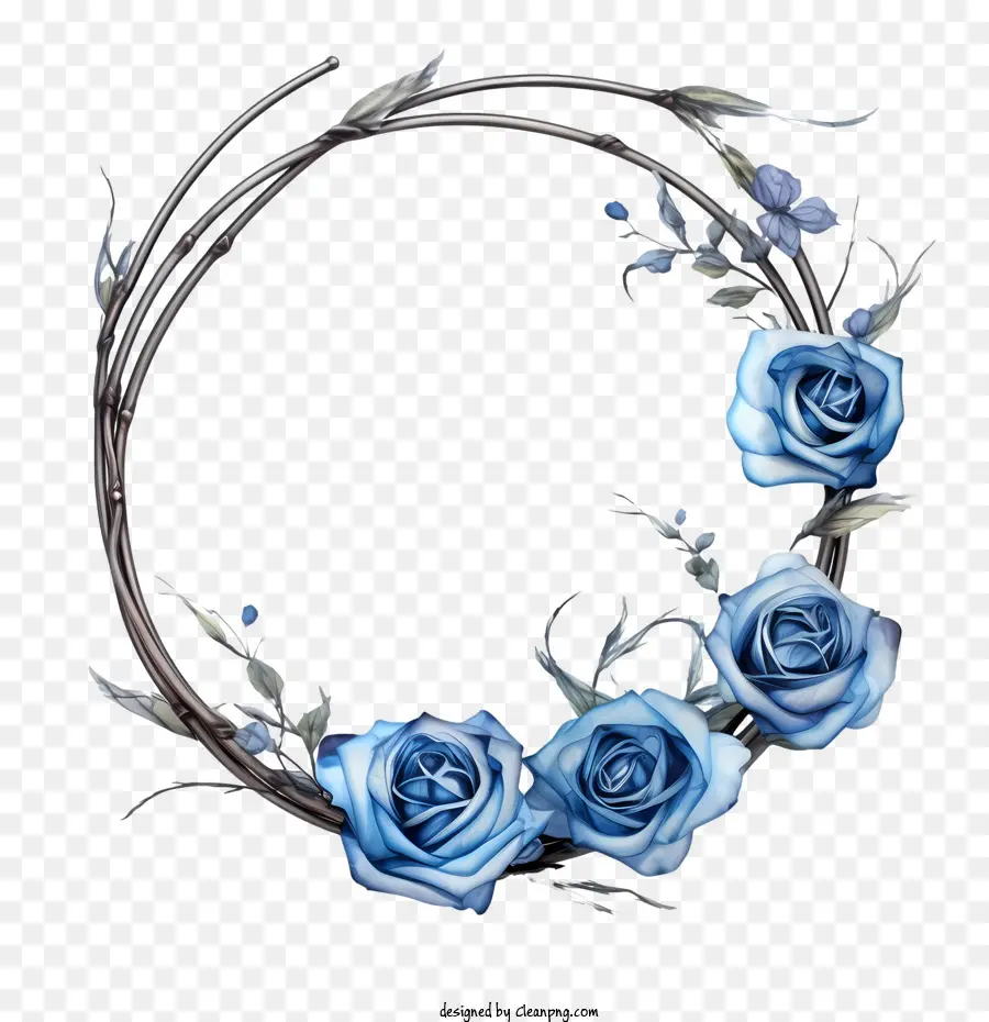 Couronne De Roses，Roses Bleues PNG