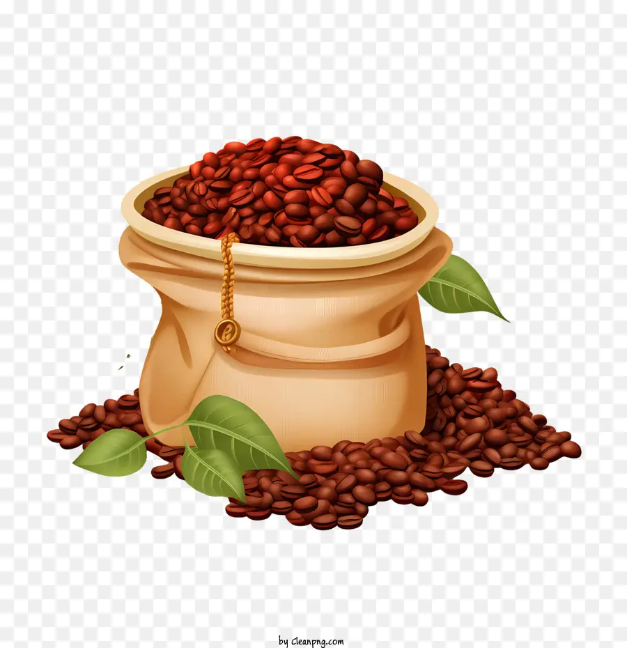 Café En Grains，Sac PNG