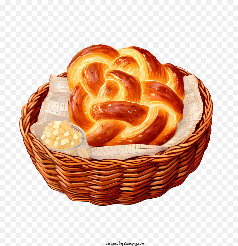 Pain Challah，Corbeille à Pain PNG