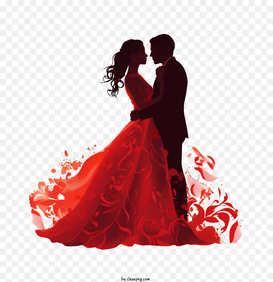 Silhouette De Couple De Mariage，Mariée PNG