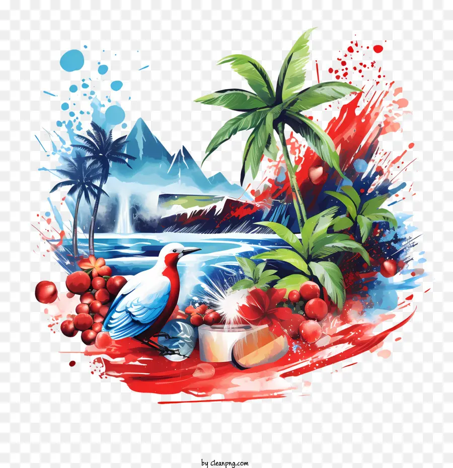 Fête De L'indépendance Du Costa Rica，Scène Tropicale PNG