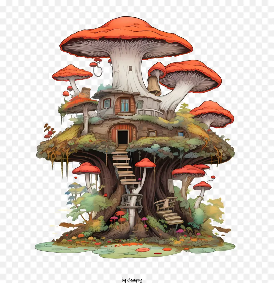 Maison Champignon，Cabane Dans Les Arbres PNG