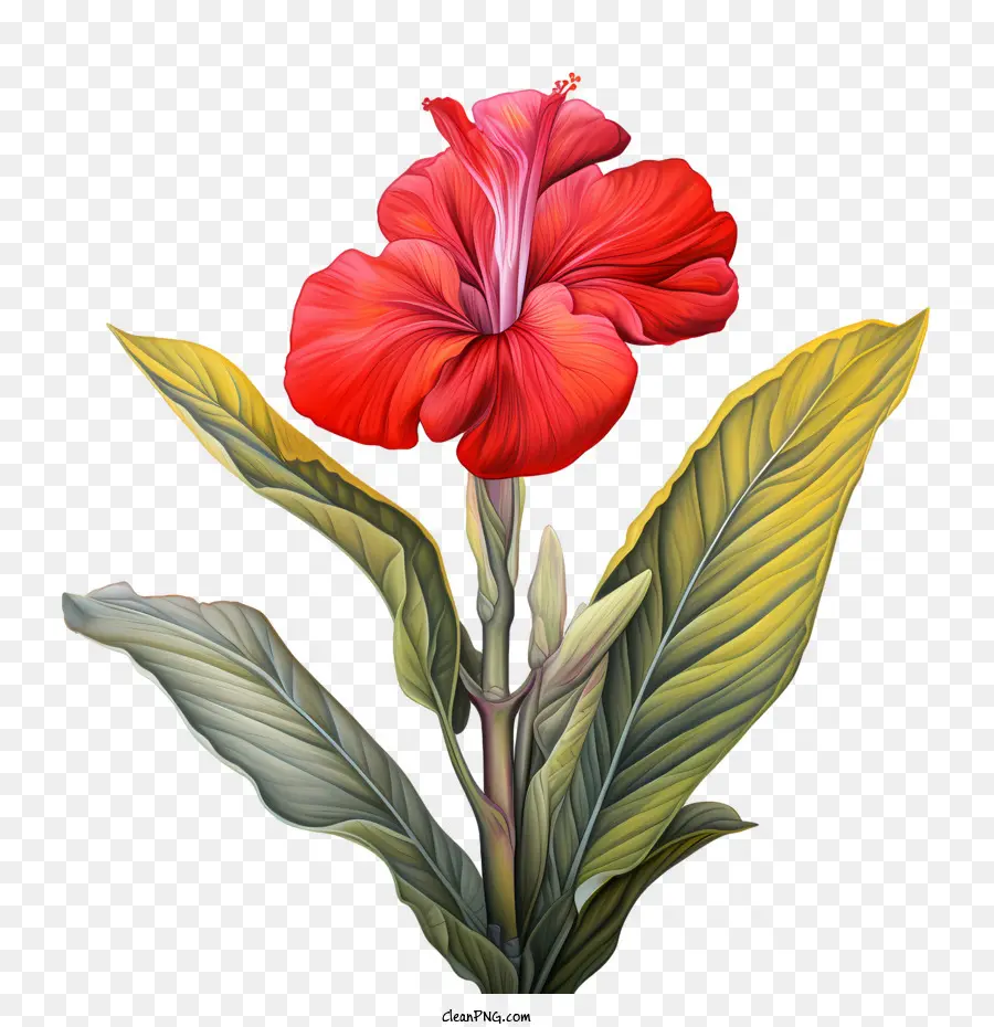 La Tige Indique，Fleur Rouge PNG