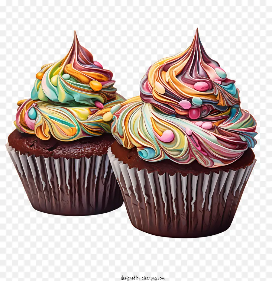 Journée Des Cupcakes Au Chocolat，Petit Gâteau Coloré PNG