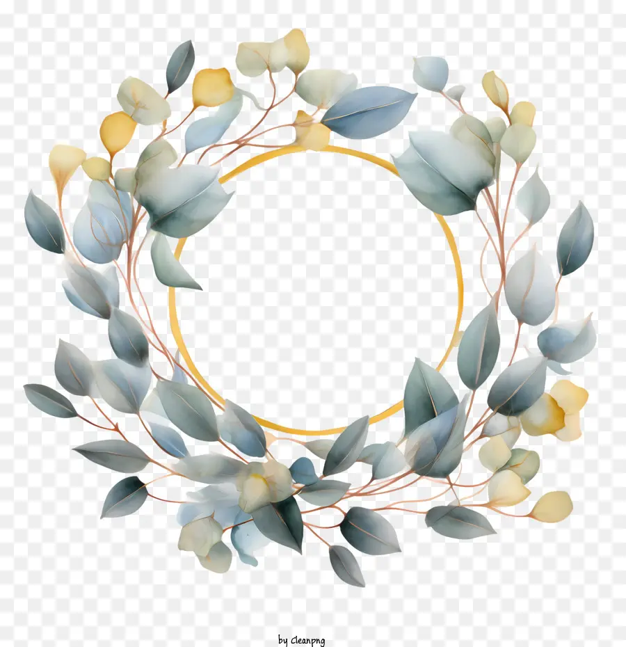 Couronne D'eucalyptus，Couronne Florale PNG