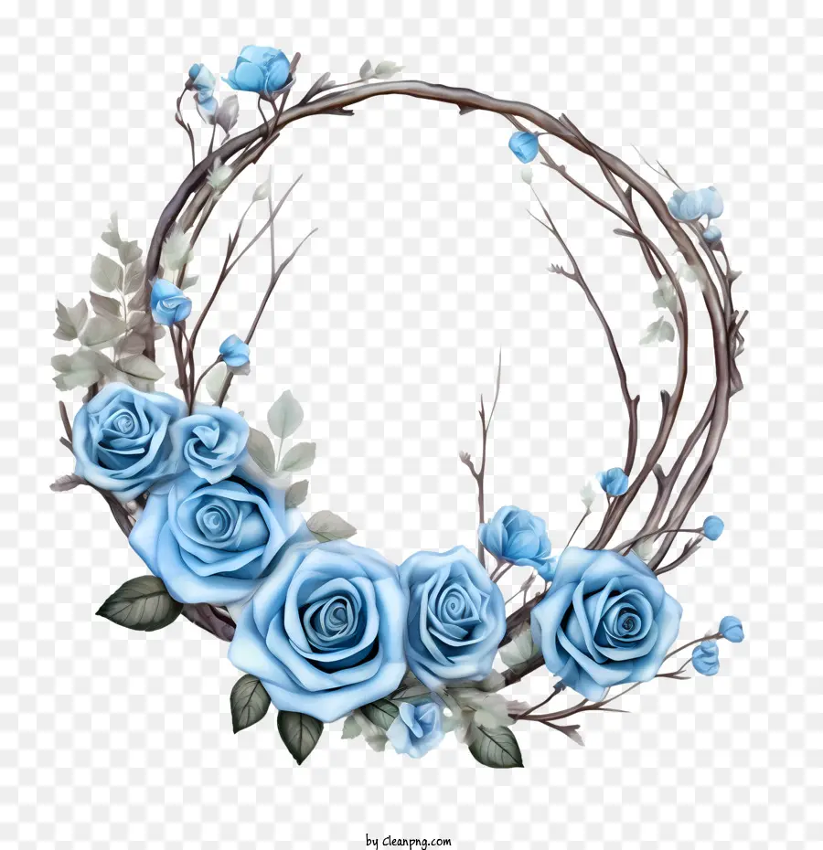 Rose Couronne，Roses Bleues PNG
