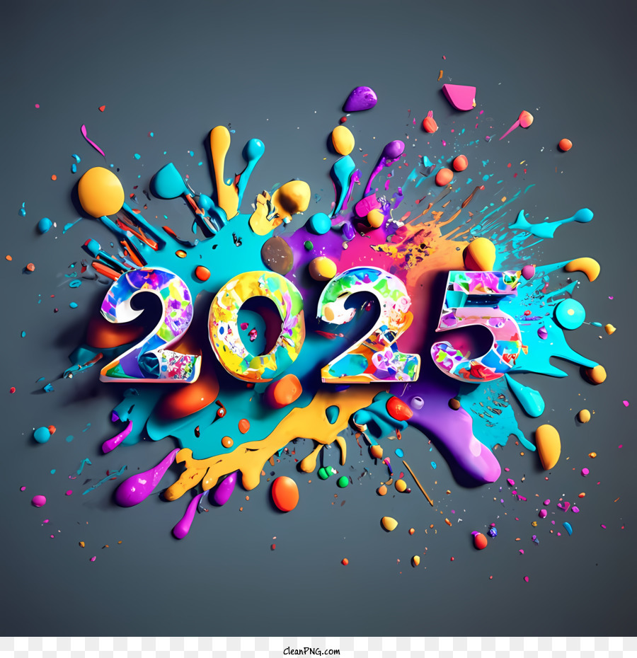 2025 Bonne Année, 2025 Word Art, Coloré PNG 2025 Bonne Année, 2025